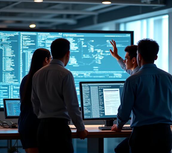 Data engineering team working on analytics infrastructure